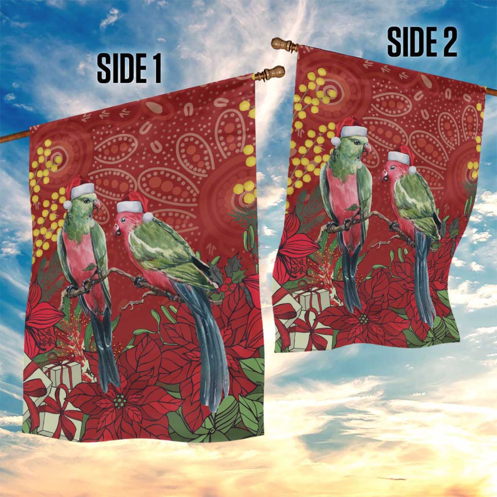 Merry Chrissie Australia King Parrots Garden Flag Aboriginal Art - Aussie Hoodie