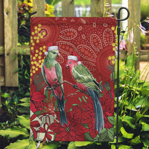 Merry Chrissie Australia King Parrots Garden Flag Aboriginal Art - Aussie Hoodie