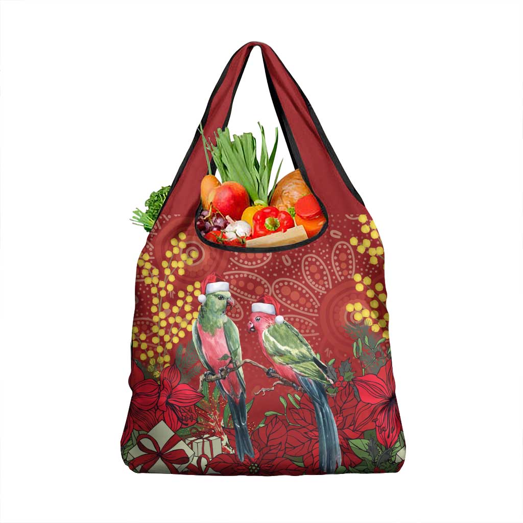 Merry Chrissie Australia King Parrots Grocery Bag Aboriginal Art - Aussie Hoodie