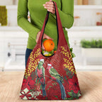 Merry Chrissie Australia King Parrots Grocery Bag Aboriginal Art - Aussie Hoodie