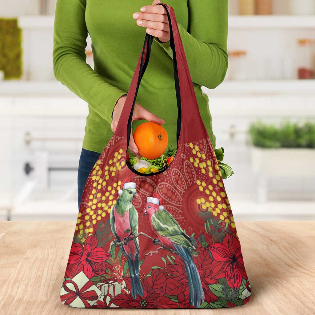 Merry Chrissie Australia King Parrots Grocery Bag Aboriginal Art - Aussie Hoodie