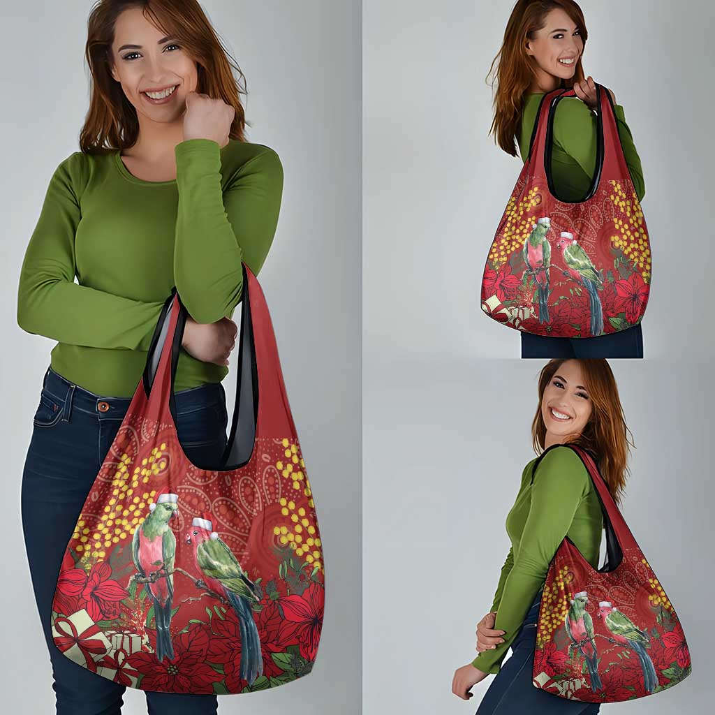 Merry Chrissie Australia King Parrots Grocery Bag Aboriginal Art - Aussie Hoodie