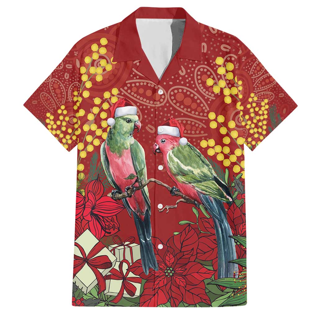 Merry Chrissie Australia King Parrots Hawaiian Shirt Aboriginal Art - Aussie Hoodie