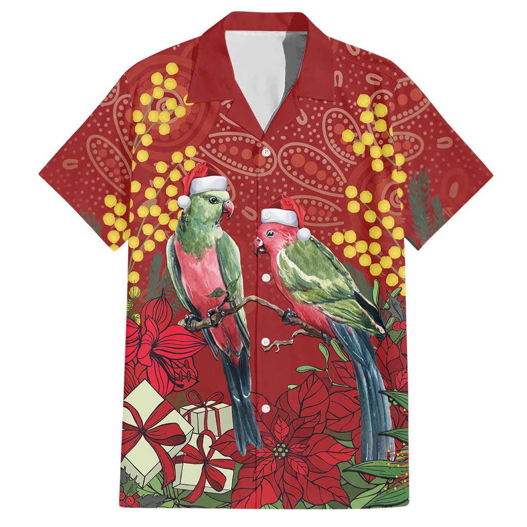 Merry Chrissie Australia King Parrots Hawaiian Shirt Aboriginal Art - Aussie Hoodie