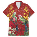 Merry Chrissie Australia King Parrots Hawaiian Shirt Aboriginal Art - Aussie Hoodie