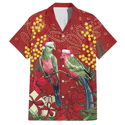 Merry Chrissie Australia King Parrots Hawaiian Shirt Aboriginal Art - Aussie Hoodie