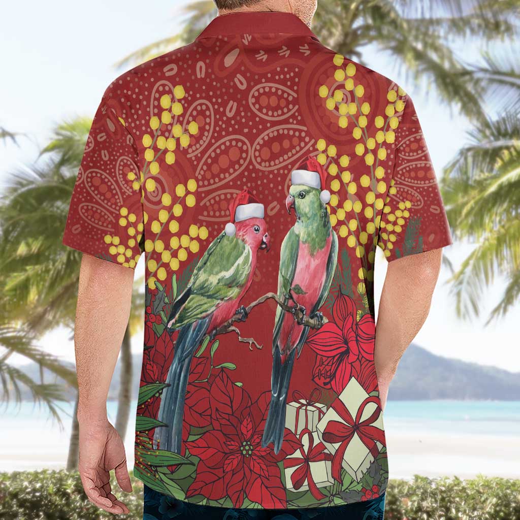 Merry Chrissie Australia King Parrots Hawaiian Shirt Aboriginal Art - Aussie Hoodie