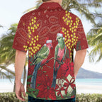 Merry Chrissie Australia King Parrots Hawaiian Shirt Aboriginal Art - Aussie Hoodie