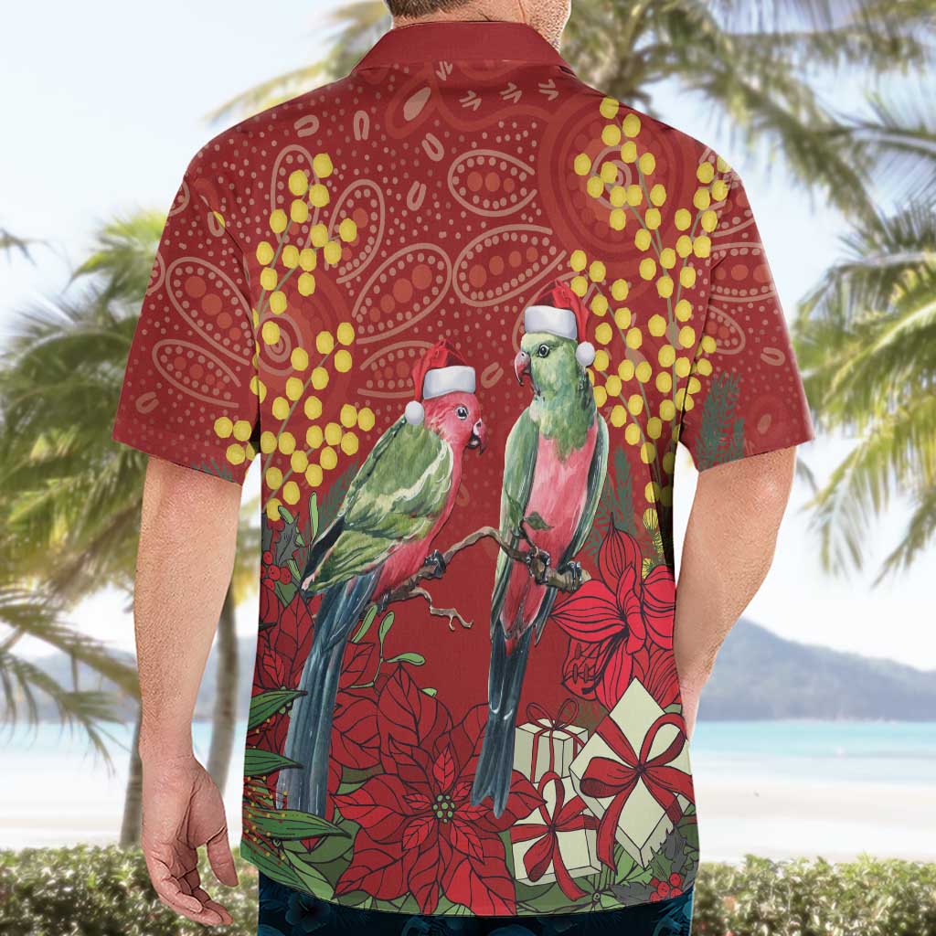 Merry Chrissie Australia King Parrots Hawaiian Shirt Aboriginal Art - Aussie Hoodie
