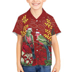 Merry Chrissie Australia King Parrots Hawaiian Shirt Aboriginal Art - Aussie Hoodie