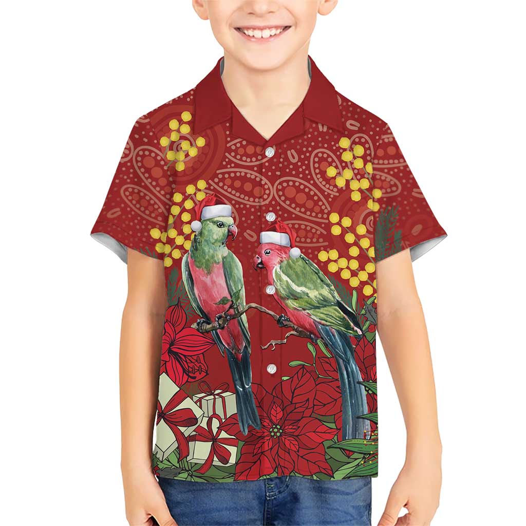 Merry Chrissie Australia King Parrots Hawaiian Shirt Aboriginal Art - Aussie Hoodie