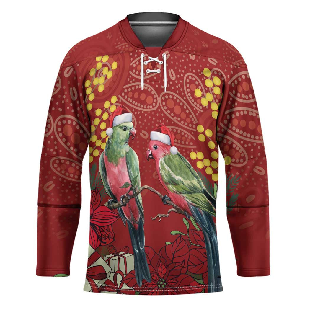 Merry Chrissie Australia King Parrots Hockey Jersey Aboriginal Art - Aussie Hoodie