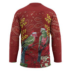 Merry Chrissie Australia King Parrots Hockey Jersey Aboriginal Art - Aussie Hoodie