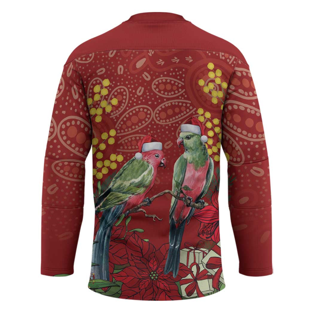 Merry Chrissie Australia King Parrots Hockey Jersey Aboriginal Art - Aussie Hoodie
