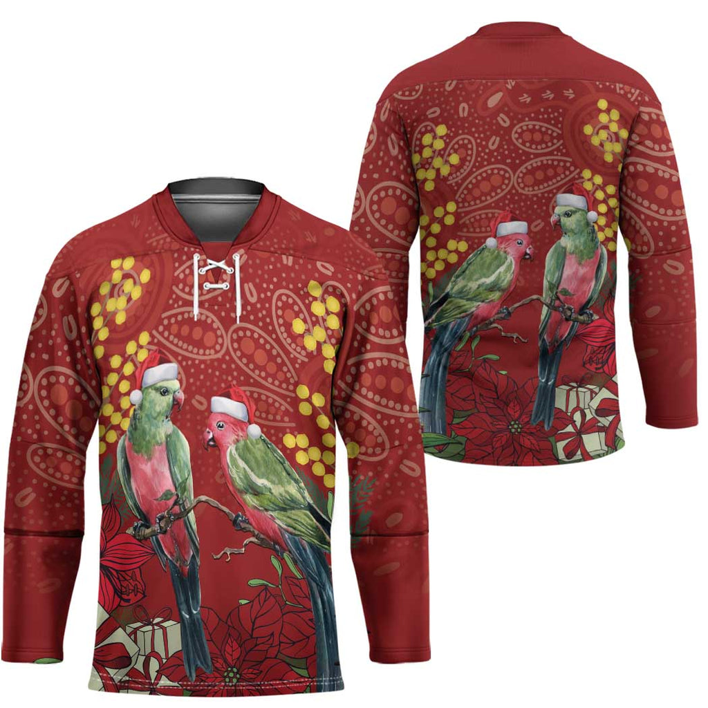 Merry Chrissie Australia King Parrots Hockey Jersey Aboriginal Art - Aussie Hoodie