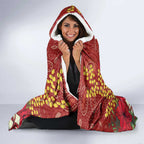 Merry Chrissie Australia King Parrots Hooded Blanket Aboriginal Art - Aussie Hoodie