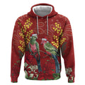 Merry Chrissie Australia King Parrots Hoodie Aboriginal Art - Aussie Hoodie