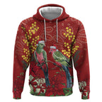 Merry Chrissie Australia King Parrots Hoodie Aboriginal Art - Aussie Hoodie