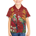 Merry Chrissie Australia King Parrots Kid Hawaiian Shirt Aboriginal Art - Aussie Hoodie