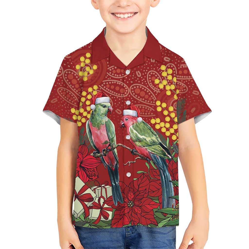 Merry Chrissie Australia King Parrots Kid Hawaiian Shirt Aboriginal Art - Aussie Hoodie