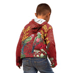 Merry Chrissie Australia King Parrots Kid Hoodie Aboriginal Art - Aussie Hoodie
