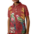 Merry Chrissie Australia King Parrots Kid Polo Shirt Aboriginal Art - Aussie Hoodie