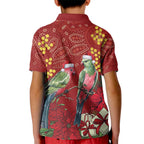 Merry Chrissie Australia King Parrots Kid Polo Shirt Aboriginal Art - Aussie Hoodie