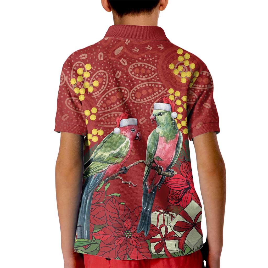 Merry Chrissie Australia King Parrots Kid Polo Shirt Aboriginal Art - Aussie Hoodie
