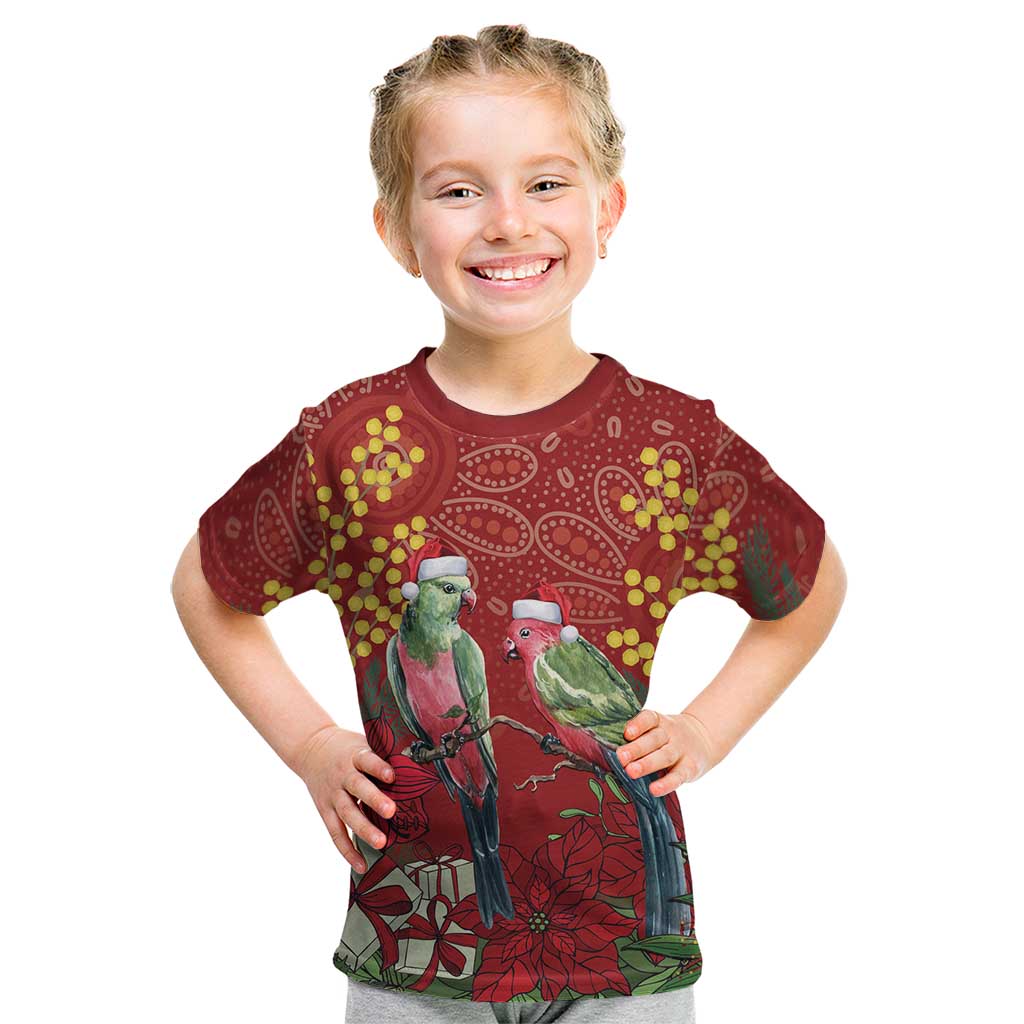 Merry Chrissie Australia King Parrots Kid T Shirt Aboriginal Art - Aussie Hoodie