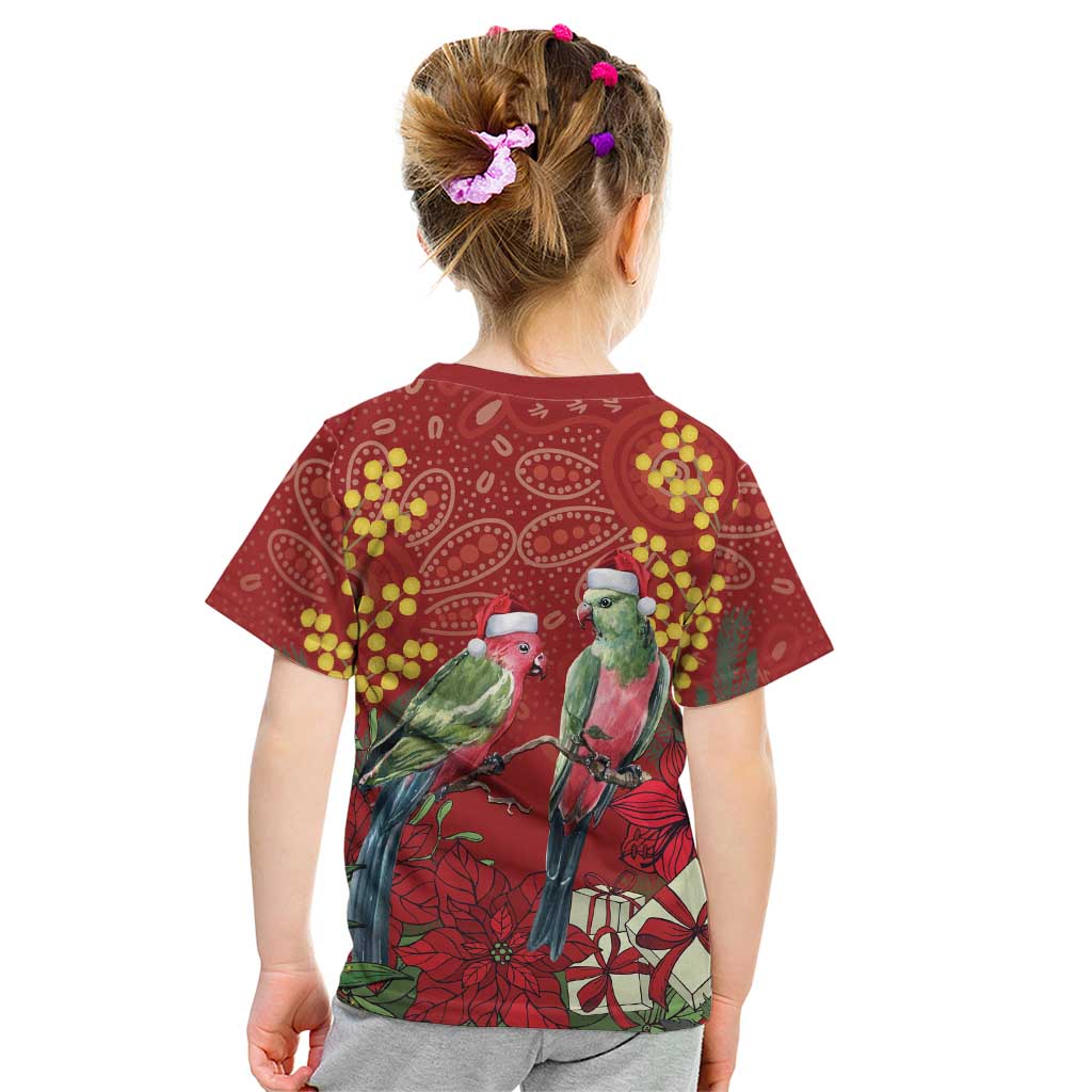 Merry Chrissie Australia King Parrots Kid T Shirt Aboriginal Art - Aussie Hoodie