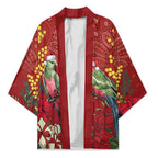 Merry Chrissie Australia King Parrots Kimono Aboriginal Art - Aussie Hoodie
