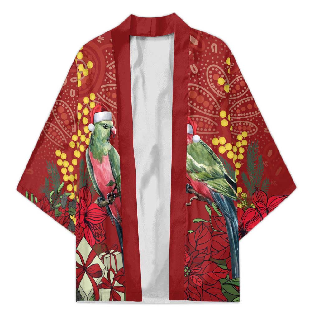 Merry Chrissie Australia King Parrots Kimono Aboriginal Art - Aussie Hoodie