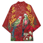 Merry Chrissie Australia King Parrots Kimono Aboriginal Art - Aussie Hoodie