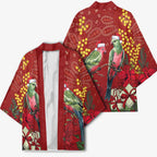 Merry Chrissie Australia King Parrots Kimono Aboriginal Art - Aussie Hoodie