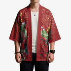 Merry Chrissie Australia King Parrots Kimono Aboriginal Art - Aussie Hoodie