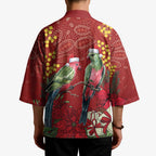Merry Chrissie Australia King Parrots Kimono Aboriginal Art - Aussie Hoodie
