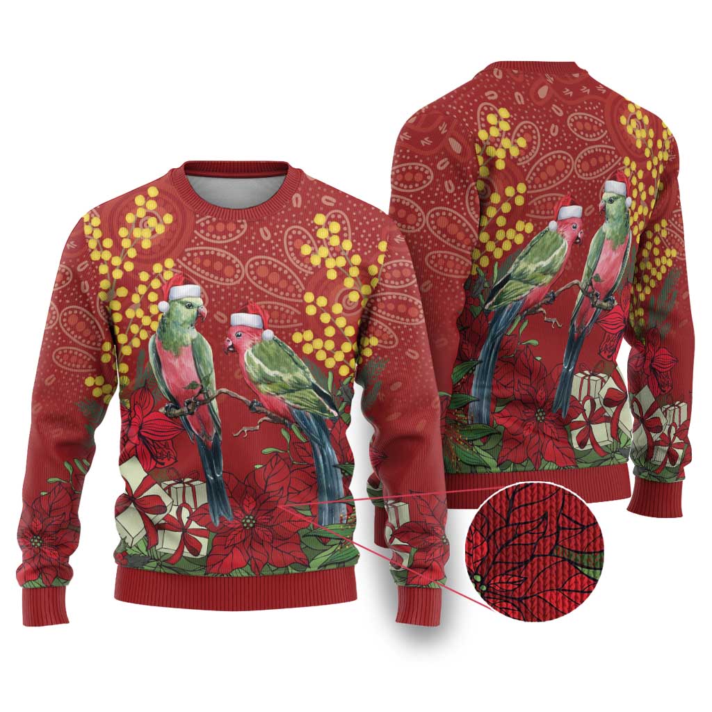 Merry Chrissie Australia King Parrots Ugly Christmas Sweater Aboriginal Art - Aussie Hoodie