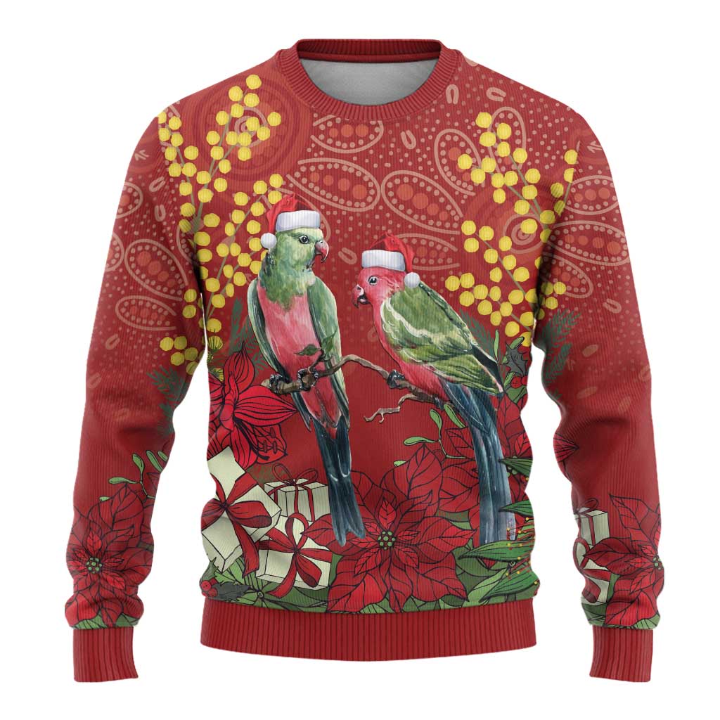 Merry Chrissie Australia King Parrots Ugly Christmas Sweater Aboriginal Art - Aussie Hoodie