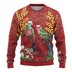 Merry Chrissie Australia King Parrots Ugly Christmas Sweater Aboriginal Art - Aussie Hoodie