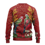 Merry Chrissie Australia King Parrots Ugly Christmas Sweater Aboriginal Art - Aussie Hoodie