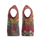 Merry Chrissie Australia King Parrots Christmas Knitted V-Neck Vest Aboriginal Art - Aussie Hoodie