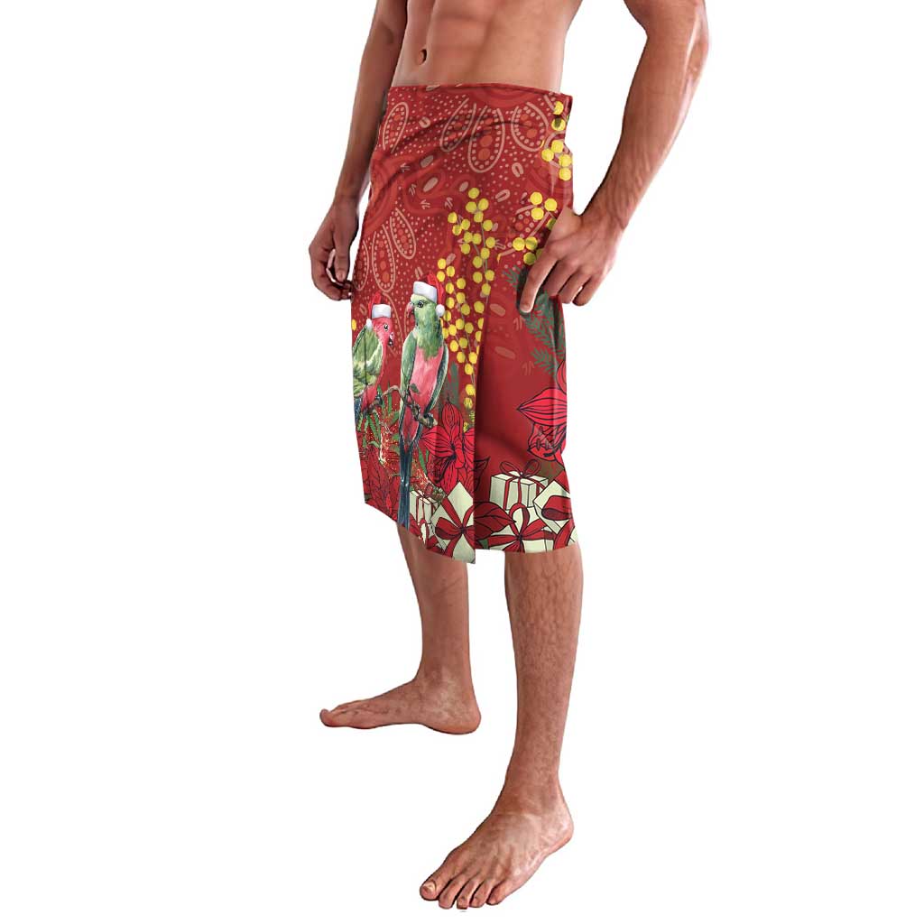 Merry Chrissie Australia King Parrots Lavalava Aboriginal Art - Aussie Hoodie