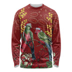 Merry Chrissie Australia King Parrots Long Sleeve Shirt Aboriginal Art - Aussie Hoodie
