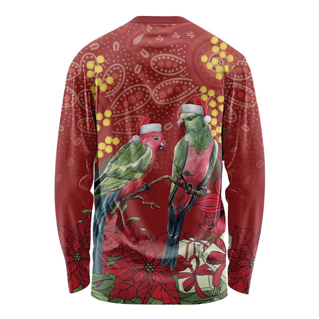 Merry Chrissie Australia King Parrots Long Sleeve Shirt Aboriginal Art - Aussie Hoodie