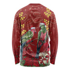 Merry Chrissie Australia King Parrots Long Sleeve Shirt Aboriginal Art - Aussie Hoodie