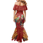 Merry Chrissie Australia King Parrots Mermaid Dress Aboriginal Art - Aussie Hoodie
