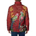 Merry Chrissie Australia King Parrots Padded Jacket Aboriginal Art - Aussie Hoodie