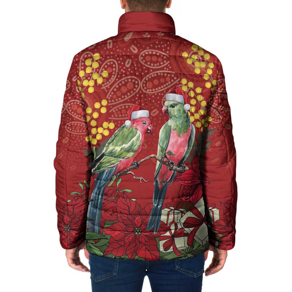 Merry Chrissie Australia King Parrots Padded Jacket Aboriginal Art - Aussie Hoodie