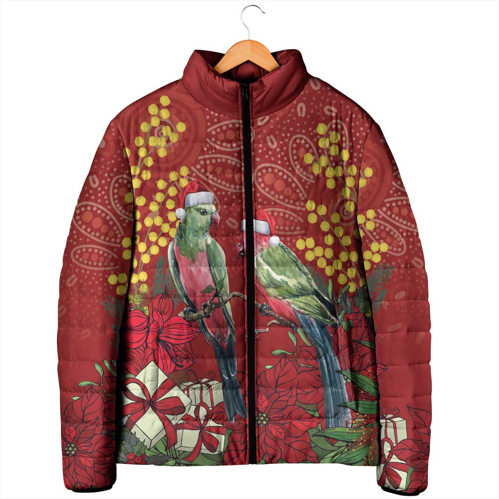 Merry Chrissie Australia King Parrots Padded Jacket Aboriginal Art - Aussie Hoodie