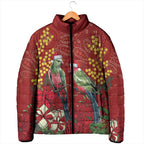 Merry Chrissie Australia King Parrots Padded Jacket Aboriginal Art - Aussie Hoodie